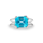 Deco Splash Solitaire - Swiss Blue topaz