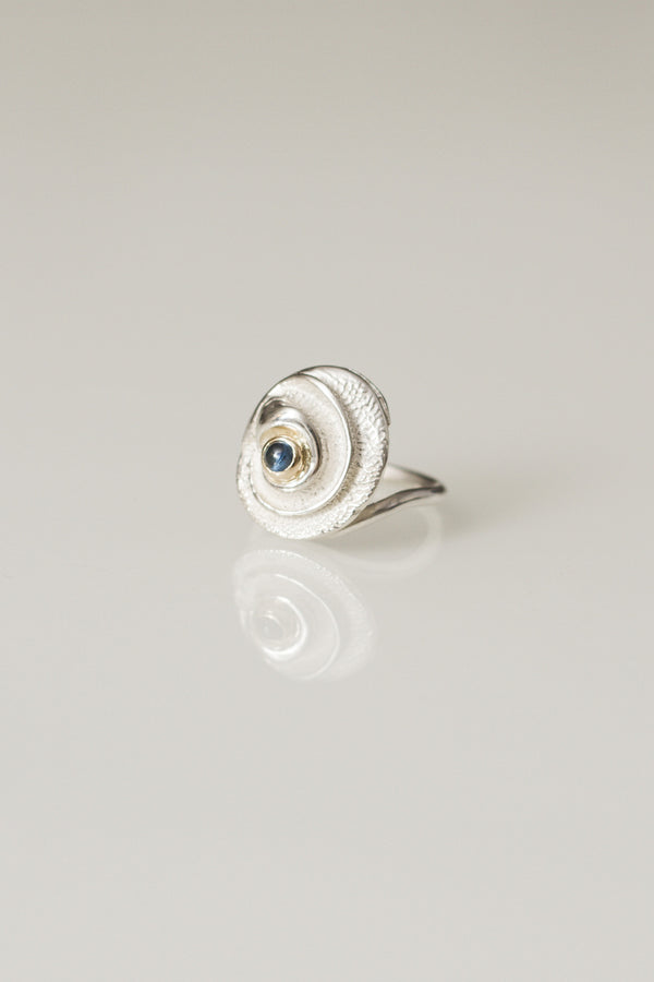 Spiral Ring with Sapphire