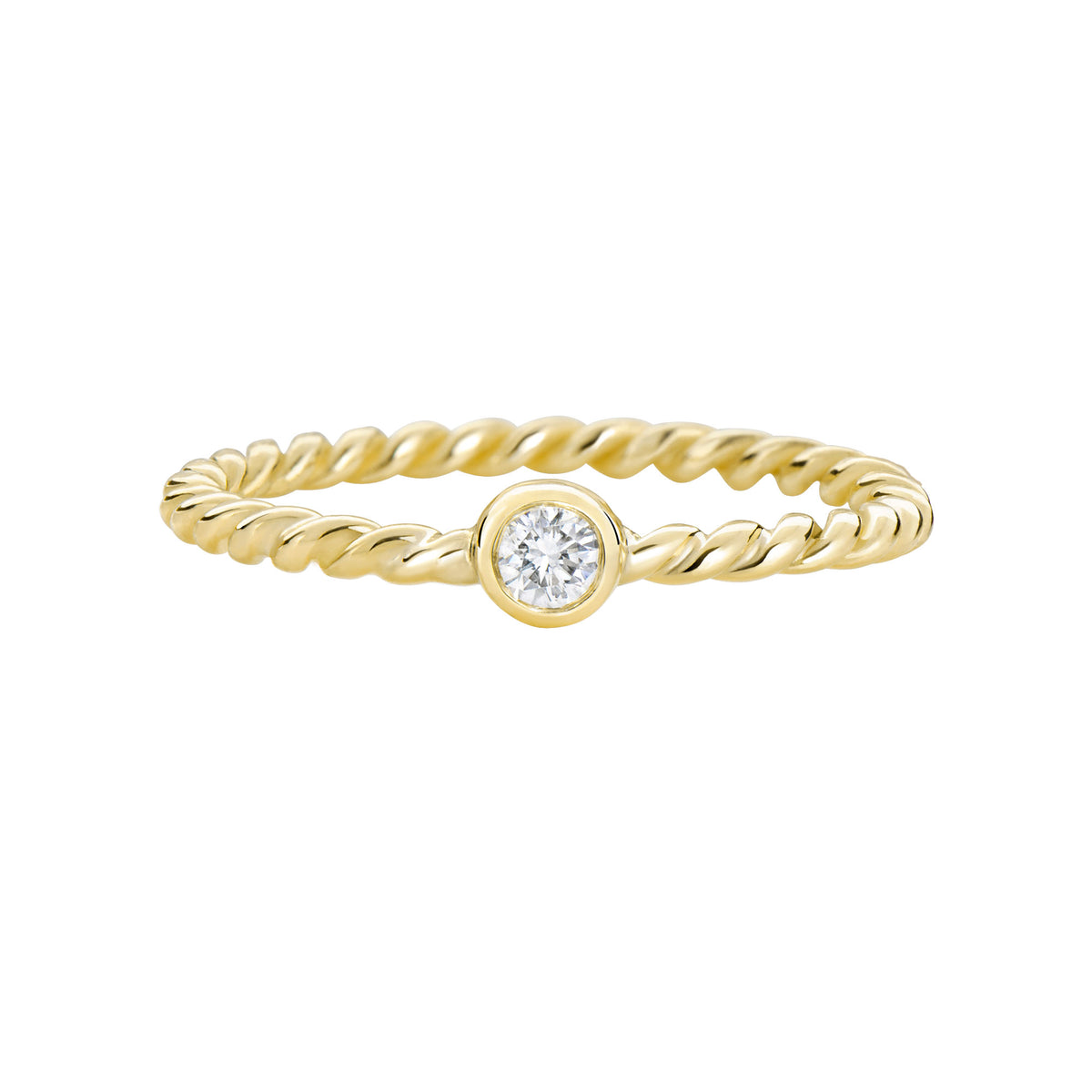 Thread Gold Rings Thread XO yellow gold ring with diamond | TORI.XO | Online Store